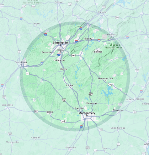 WISE Oral Service Areas | Birmingham, AL - Map_Updates475x496